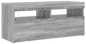 vidaXL Έπιπλο Τηλεόρασης με LED Γκρι Sonoma 90x35x40 εκ.