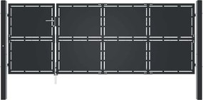 vidaXL Πόρτα Κήπου Ανθρακί 350x125 εκ. από Ατσάλι