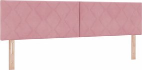 vidaXL Κρεβάτι με ελατήρια με κεφαλάρι Ροζ 200 x 180 cm Βελούδο