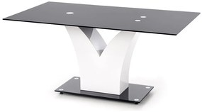 Τραπέζι Houston 125, Μαύρο, Γυαλιστερό λευκό, 76x90x160cm, 55 kg, Επεξεργασμένο γυαλί, Ινοσανίδες μέσης πυκνότητας | Epipla1.gr