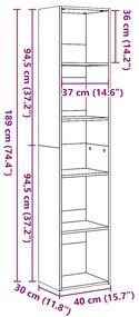 ΒΙΒΛΙΟΘΗΚΗ ΓΥΑΛΙΣΤΕΡΟ ΛΕΥΚΟ 40 X 30 X 189 ΕΚ. ΑΠΟ ΕΠΕΞ.ΞΥΛΟ 858313