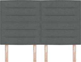 vidaXL Κεφαλάρι με κεφαλάρι Σκούρο Γκρι 144 cm Τεχνητό Δέρμα