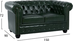ΚΑΝΑΠΕΣ 2ΘΕΣΙΟΣ T.CHESTERFIELD HM3010.08 ΤΕΧΝΟΔΕΡΜΑ ΚΥΠΑΡΙΣΣΙ 150x90x72 εκ.