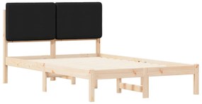 vidaXL Σκελετός Κρεβατιού με Επενδεδυμένο Κεφαλάρι Μαύρο 120 x 200 cm