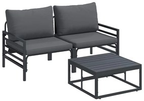 vidaXL Σετ Καναπέ Κήπου 3 pcs Ανθρακί Ατσάλι