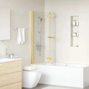 vidaXL Καλυμμα Ντους Διαφανές και Χρυσό 95 x 140 cm