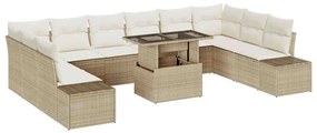 vidaXL Σετ Καναπέ Κήπου 11 pcs μπεζ και κρεμ 100 x 55 x 73 εκ