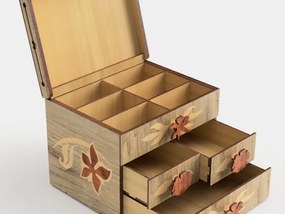 Intra απο ξύλο plywood 3mm-4mm πάχος Κασετίνα τρισδιάστατα μοτίβα με λέιζερ λουλουδάτο κουτί Δίασταση 1x1 cm INTRAFABR-91124564