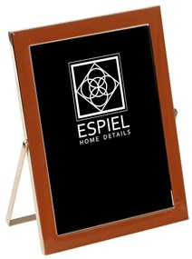 Κορνίζα Μεταλλική Πορτοκαλί-Χρυσή ESPIEL 20x25εκ. FAM624