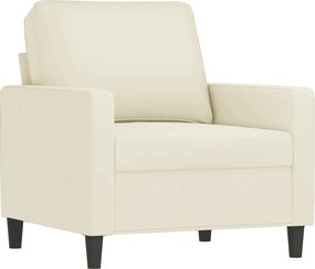 vidaXL Πολυθρόνες Σετ 3 Τεμαχίων Κρεμ από Βελούδο με Μαξιλάρια