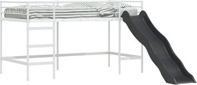 vidaXL Κουκέτα για παιδιά με τσουλήθρα Άσπρο και Ανθρακί