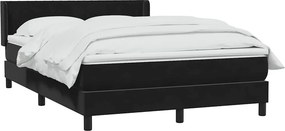 vidaXL Κρεβάτι Boxspring με Στρώμα Μαύρο 160x210 εκ. Βελούδινο