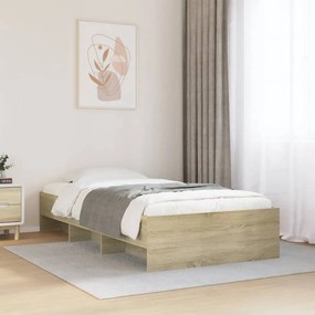 vidaXL Πλαίσιο Κρεβ. Χωρ. Στρώμα Sonoma Δρυς 90x200 εκ. Επεξ. Ξύλο