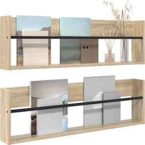 vidaXL Ράφι Περιοδικών με ράφι 2 pcs Δρύς Sonoma 100 x 12 x 30 εκ