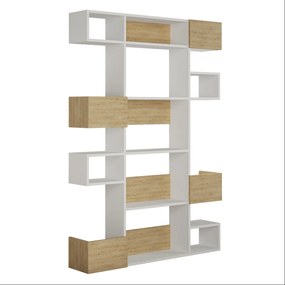 Βιβλιοθήκη Λευκό / Δρυς GRUCO 120x27x171