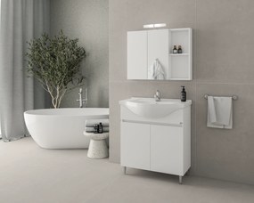 Drop Alfa 75 White Gloss 75x51 - Πάγκος με Νιπτήρα &amp; Κρυφοντουλαπο