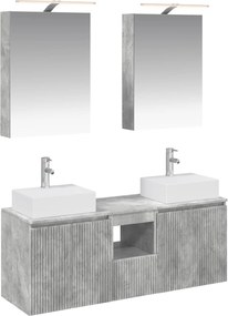 vidaXL Σετ Ντουλαπιών Μπάνιου 5 pcs Γκρι Σκυροδέματος