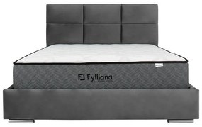 Επενδυμένο Κρεβάτι Berlin Fylliana Γκρί Διπλό 160x200 εκ. 175x212x115 εκ.