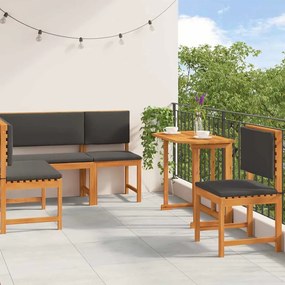 vidaXL Σετ Παγκάκι Κήπου 4 pcs Καφέ Μασίφ ξύλο ακακίας