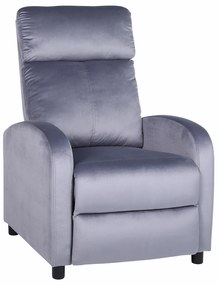 Πολυθρόνα Ανακλινόμενη ArteLibre TUREIS Γκρι Βελούδο 68x86x99cm