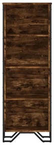 vidaXL Βιβλιοθήκη Καπνιστή Δρυς 50x31x137,5 εκ. από Επεξεργασμένο Ξύλο