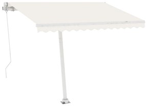 vidaXL Τέντα Συρόμενη Χειροκίνητη με LED Κρεμ 350 x 250 εκ.