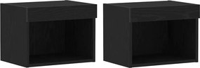 vidaXL Σετ επίπλου τηλεόρασης 2 pcs Μαύρη Οξυά Επεξεργασμένο Ξύλο