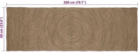 vidaXL Χαλιά χώρου Γκρι 60 x 200 cm Γιούτα