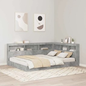 vidaXL Κεφαλάρι Αποθήκης Σκυρόδεμα Γκρι 135 cm Επεξεργασμένο ξύλο