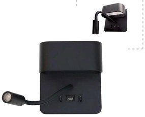 Φωτιστικό Τοίχου - Απλίκα 43036 16x18cm Led 9W 3000K Black Inlight