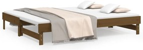 vidaXL Καναπές Κρεβάτι Συρόμενος Μελί 2x(100x200) εκ. από Μασίφ Πεύκο