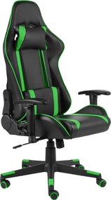 vidaXL Καρέκλα Gaming Περιστρεφόμενη Πράσινη από PVC
