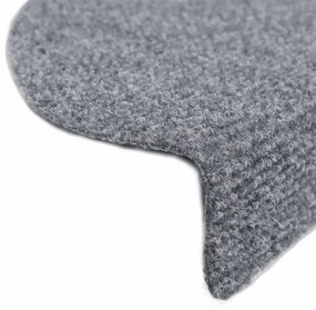 vidaXL Πατάκια Σκαλιών Αυτοκόλλητα 15 τεμ. Ανοιχτό Γκρι Ημίκυκλα 56x17x3 εκ.