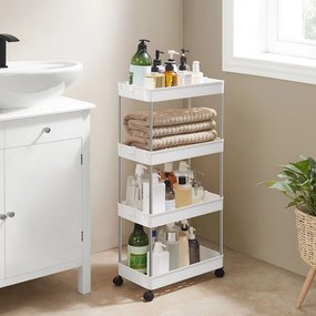 Τρόλεϊ/Ραφιέρα 4 Θέσεων (42x22.5x86) Songmics KSC10WT