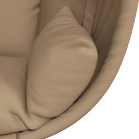 vidaXL Πολυθρόνα Egg Κρεμαστή με Βάση Taupe Ύφασμα / Ατσάλι