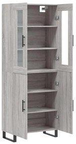 vidaXL Ντουλάπι Γκρι Sonoma 69,5 x 34 x 180 εκ. Επεξεργασμένο Ξύλο