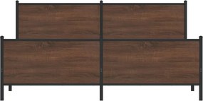 vidaXL Σκελετός Κρεβ. Χωρίς Στρώμα Καφέ Δρυς 193x203 εκ. Μεταλλικό