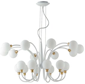 Φωτιστικό Οροφής I-Aida-S20 White-Gold Luce Ambiente Design Metal, Glass