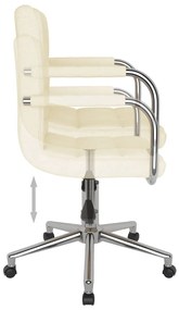 vidaXL Καρέκλα Γραφείου Περιστρεφόμενη Κρεμ Υφασμάτινη