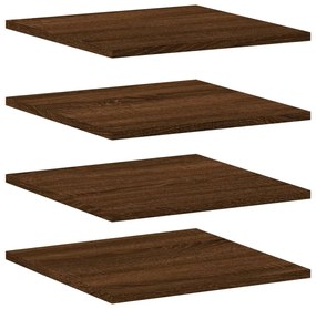 vidaXL Ράφια Τοίχου 4 τεμ. Καφέ Δρυς 40x40x1,5 εκ. από Επεξεργ. Ξύλο