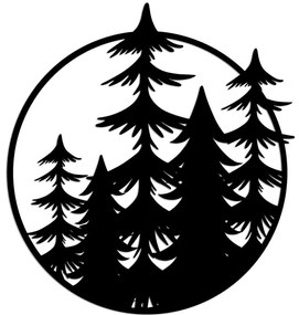 Διακοσμητικό Τοίχου Trees 891TNL3241 65x70cm Black Wallity Μέταλλο