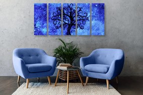 5 τμημάτων εικόνα δέντρο της ζωής σε μπλε φόντο - 100x50