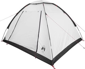 vidaXL Σκηνή Camping 4 ατόμων Λευκό Μαύρο Πολυεστέρας και Χάλυβας