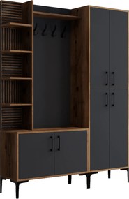 Έπιπλο Εισόδου Καρυδί / Ανθρακί SABO 60x35x200