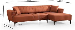 Corner Sofa-Bed Hamlet Right- Tile Red Tile Red