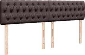 vidaXL Κρεβάτι Boxspring με Στρώμα Σκούρο Καφέ 180x200 εκ Υφασμάτινο