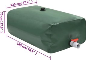 vidaXL Δεξαμενή Νερού με Μπαταρία Πτυσσόμενη 1500 Λ. από PVC