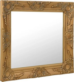 vidaXL Καθρέφτης Τοίχου με Μπαρόκ Στιλ Χρυσός 60 x 60 εκ.