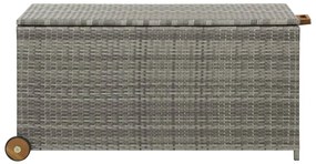 vidaXL Κουτί Αποθήκευσης Κήπου Ανοιχτό Γκρι 120x65x61 εκ. Συνθ. Ρατάν