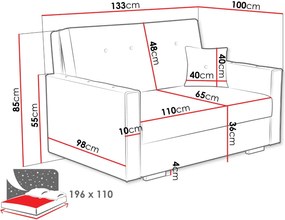 Καναπές Viva Sonic II διθέσιος-Anthraki